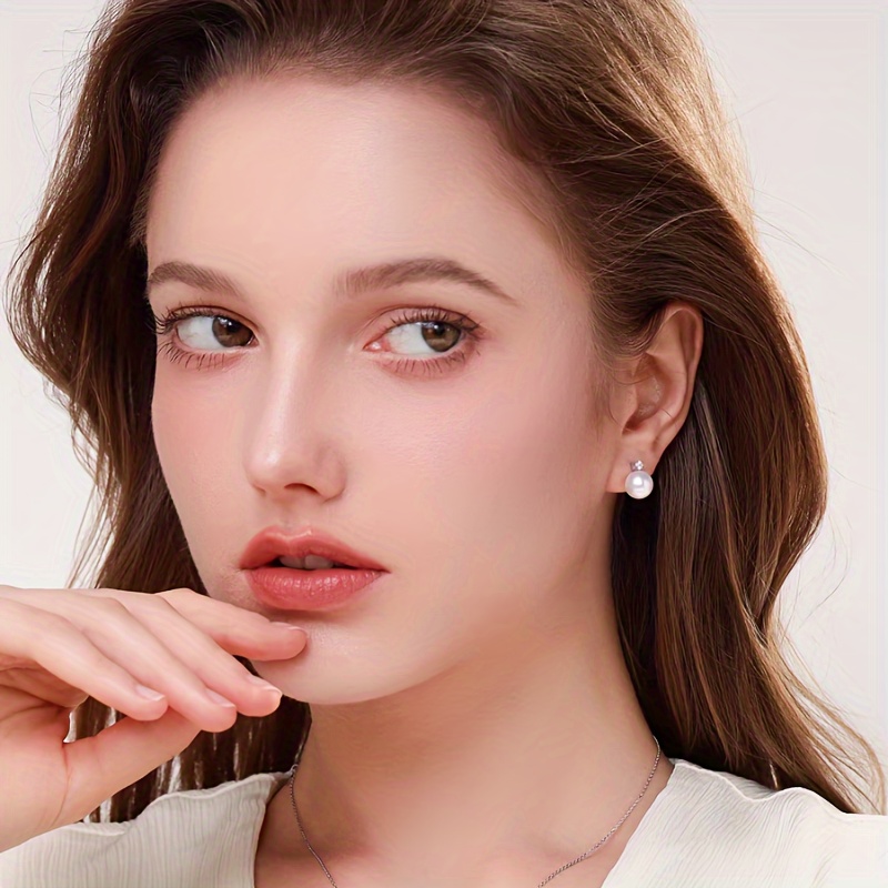 Freshwater Pearls Stud Earrings Classical Queen Style for Party